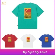 ML2 Korean Local Stock Kodak K6223LRS65 Big Logo Color Short Sleeve T-Shirt WHITE TEE K-FASHION SUMM