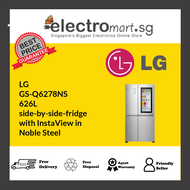 LG GS-Q6278NS Side-By-Side Fridge with Insta View in Noble Steel 626L