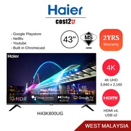 Haier 43" 4K UHD HDR Smart Android TV | H43K800UG (Netflix Youtube Google Television Televisyen 电视机)