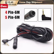 Car Dash Cam Extension Cable DC 12V 4 Pin 6m Extension Cable Car Camera Rear View Camera AV Cable