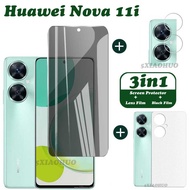 Huawei Nova 11i Tempered Glass Huawei Nova 11i Screen Protector Huawei Nova 11i Camera Lens Protector Full Cover Screen Matte Privacy Glass 3In1 Carbon fiber back film