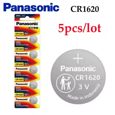 5pcs Original Panasonic CR1620 3V ECR1620 Lithium Battery CR 1620 For Control Watch Motherboard Scal