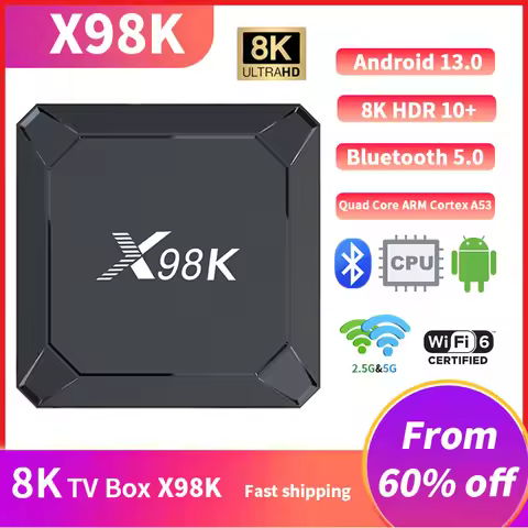 X98K TV Box Android 13 RK3528 Media Player Quad Core 8K Video 4K@60fps H.265 Wifi6 X98 Set Top Box A