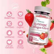 NATURE GLOW Glutathione Collagen Gummies Anti-Aging Whitening Glow Collagen Vitamins Beauty Gummies