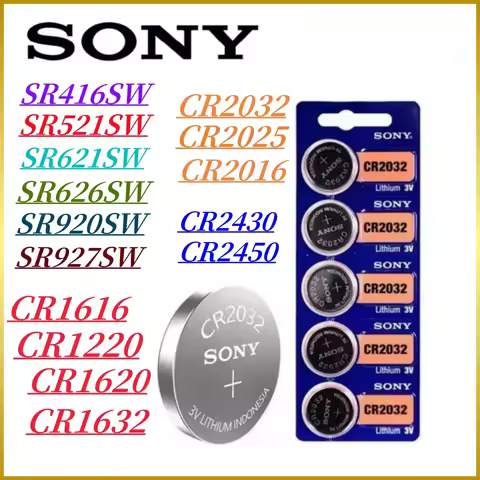 100Pcs Original SONY CR2032 battery CR2025 CR2016 CR1632 CR1220 CR1620 CR2450 CR2430 371 SR920SW 377