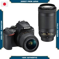 【Excellent】 Nikon Digital SLR Camera D5600 Double Zoom Kit Black D5600WZBK