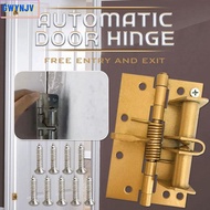 GWYNJV Self Closing Door Hinge, yellow Automatic Closing Spring Loaded Hinge, Multifunctional 4 Inch