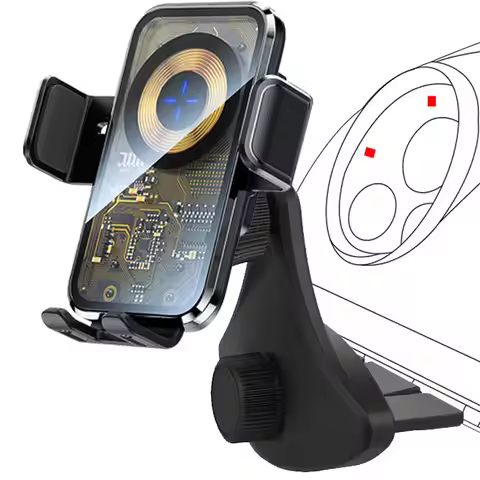 Car Wireless Charger Cd Slot Mount for iPhone Smart Wireless Charger Stand for Xiaomi Huawei Fast Ch