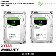 Seagate BarraCuda 3.5" SATA Hard Drive 1TB l 2TB (2 Years Local Seagate warranty) ST1000DM010