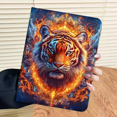 White Tiger Flaming Snow Cover Case For Samsung Galaxy Tab S7 S8 S9 S10 S11 A7 A8 A9 A11 FE Lite Plu
