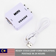 VGA TO AV Video Converter VGA to AV RCA 3.5mm Audio Mini VGA2AV Video Converter HD 1080P VGA to AV V