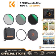 K&F Concept NANO-X Magnetic Filter *5 PCS (CPL +ND4 +ND8 +ND64 +Cap +Ring +Filter Bag) Untra HD