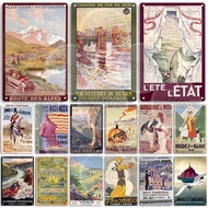 Travel Poster France Metal Sign Nice Mont Saint-Michel Côte d’Azur Malo-les-Bains Boulogne-sur-Mer A