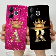 For ITEL A80 A671LC 2024 Fashion Initial Letter Couple Phone Case Itel A80 Soft Silicone TPU Shockpr