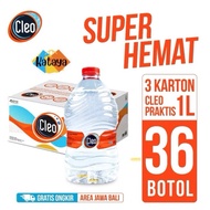 Pack of 3 Boxes of CLEO Drinking Water 1 Liter - 12 Bottles of/ Box