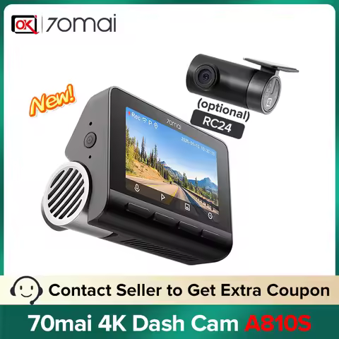 70mai 4K Dash Cam A810S Dual IMX Sensor Front 4K 30FPS Rear 1080P HDR Buffered Emergency Recording S