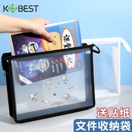 A4 Transparent File Bag Zipper Type Portable School Bag Student Book Test Paper Storage Bag Large Ca