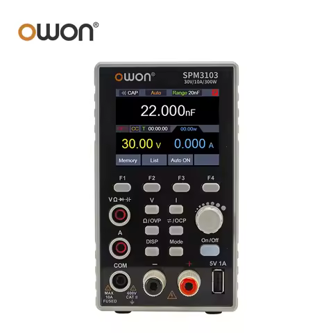 OWON SPM3103 Programmable DC Power Supply, Portable Laboratory Power Supply with 4 1/2 Digital Multi