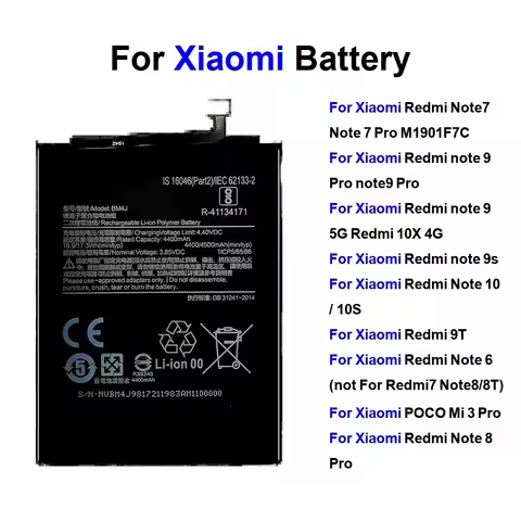 2025 Years Battery BN5A BN59 BM4J BN53 For Xiaomi Redmi Note POCO M3 7 9T 10X 8 8T 9 9S 10 10S 4G 5G