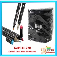 Toddi HL270 Permanent Art Marker Art Supplies 60pcs Double Head Drawing Pen/Set Twin Tip Colored Ske