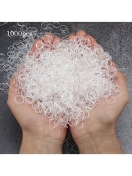 1000入組小型透明一次性橡皮筋，適用於日常休閒使用