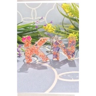 The Rosey series ✨ epoxy resin keychain rose gold flakes with flower [handmadebykaka]