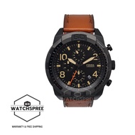 Fossil Men's Bronson Chronograph Luggage Brown Leather Strap Watch FS5714