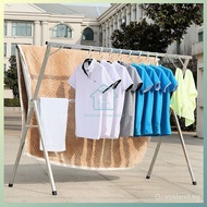 【In stock】Stainless steel drying rack floor-to-ceiling foldable hanger New century model with wheels indoor and outdoor double pole simple clothes rail UYTE