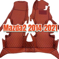 (Ready To ship) For Mazda 2 Mazda2 Car Floor mats -3 pieces, waterproof, dustproof, shockproof, front and rear, PU leather rugs, Car mats, Car Floor mats, chess rugs, Car carpets