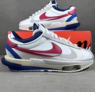 sacai x Nike Cortez 復古解構跑鞋 白紅藍 男女同款