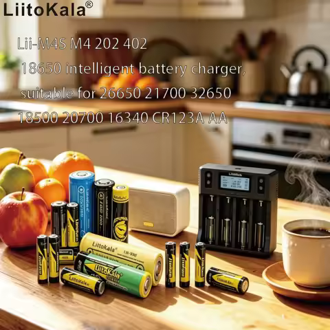 Liitokala Lii-M4S M4 202 402 18650 Intelligent Battery Charger, Suitable for 26650 21700 32650 18500