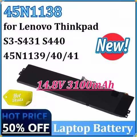 NEW 14.8V 3100mAh 45N1138 45N1139 45N1140 45N1141 Laptop Battery for Lenovo ThinkPad S3 S431- S440 V
