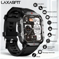 LAXASFIT H11 Smart Watch 2.01" HD Display BT Call Wireless Charging IP67 Waterproof Military Rugged 