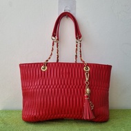 TAS PESTA TOP HANDEL WANITA KULIT ASLI ELEGANCE PARIS SECOND BRANDED IMPORT / TAS TOTE RANTAI KULIT 