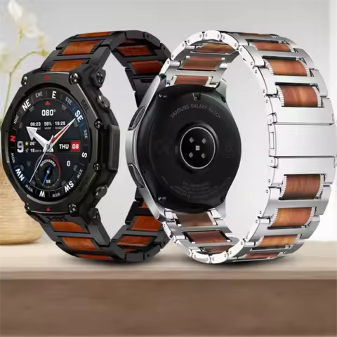 22mm Metal Rosewood Strap for Amazfit T-Rex3 Pro 48mm Active Max Balance 2 GTR 4 Bip 6 5 Bracelet Hu