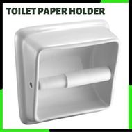 Semi Recessed Ceramic Toilet Paper Roll Holder Bathroom Tissue Holder Tempat Letak Tisu Tandas Pemeg