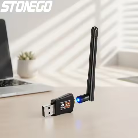 AC600 Dual Band Wireless USB WiFi Adapter for PC Mac Linux Windows 11/10/XP Support 2.4G/5GHz Antenn