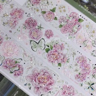 New Seven Days Flying Flowers Light Pink Pink Peony Peony Guka Flowing Hemp Epoxy Handbook Collage p