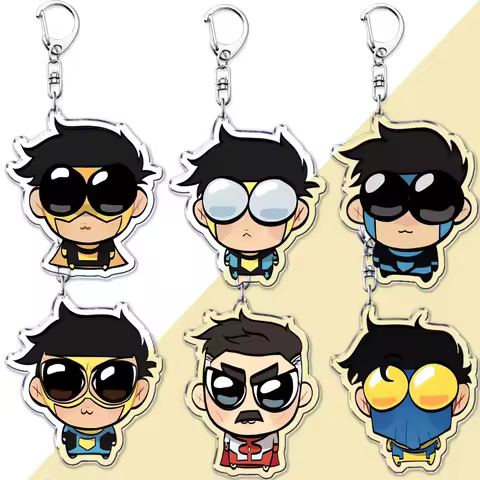 Adult Animated Superhero Invincible Keychains for Accessories Bag Omni Man Omniman Conquest Keyrings