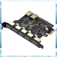 [G V W E] PCI-E USB 3.0 7 Ports Expansion Card with 15pin  Power Connector PCIE X1 USB3.0 Adapter 5G