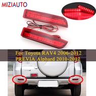 2PCS LED Rear Bumper Reflector Light For Toyota RAV4 2006-2012 PREVIA Alphard 2010-2012 Tail Stop Signal Brake Fog Lamp