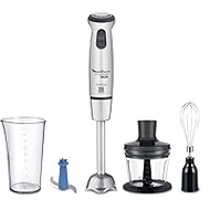 Moulinex Infinity Force Ultimate Hand Blender with 4-in-1 Accessories, 1000W with 25 Speeds and Turbocharger, 4 Blades, Includes Chopper, Measuring Cup, Blender Stick and Ice Blade