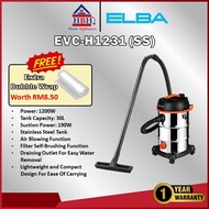 Elba Wet & Dry Vacuum Cleaner | EVC-H1231(SS) | EV-6720 | HEPA Filter | Safety Switch | Pembersih ha