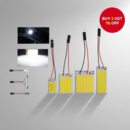 C5W Car LED Panel Light - 18/24/36/48 SMD T10 BA9s 12V COB Dome Reading Bulb  Lampu Panel LED Kereta