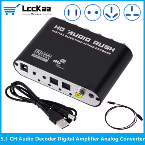 5.1 CH Audio Decoder Amplifier SPDIF Coaxial to RCA DTS AC3 Optical Digital Amplifier Audio Analog C