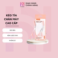 HY WAXING eyebrow scissors made of stainless steel, head with mini comb CI-096