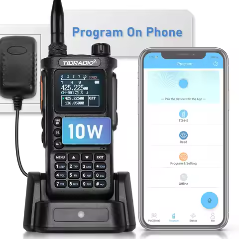 TIDRADIO TD-H8 10W Professional Walkie Talkie long range Tow Way Radio Outdoor Wireless Programming 