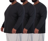 3 Pack: Men’s Big & Tall Tech Stretch Long-Sleeve & Short-Sleeve Dry-Fit T-Shirt (3XT-5XT)
