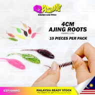 EZF 4CM AJING ROOTS 10PCS Soft Plastic Worm bait lure Umpan Haruan Pb Sebarau Ajing STOCKS