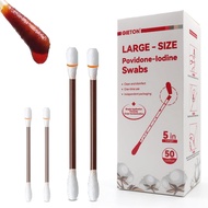 Bersaiz Besar - 5 inci, Swab Povidone Iodine (50 Keping), Swab Kapas Iodine, Penjagaan Luka, Penjaga